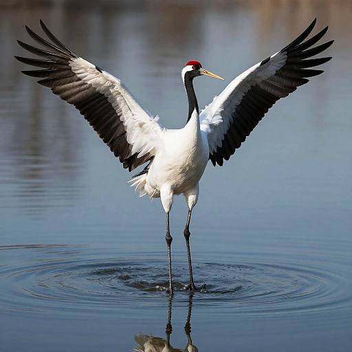 Majestic Crane With Spread Wings