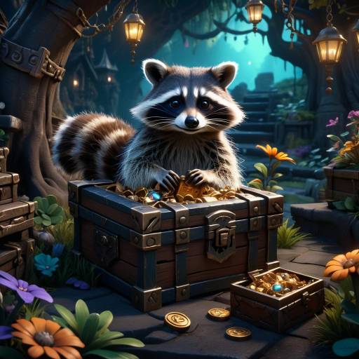 Bandit the Raccoon in Enchanted Garden Bandit the Raccoon in Enchanted Garden