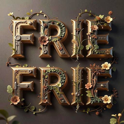 3D Bold Word Art with Nature