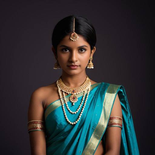 Young Indian Woman in Traditional Saree