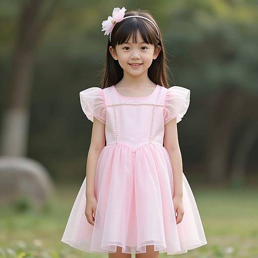 Young Girl in Pink Fairy Costume