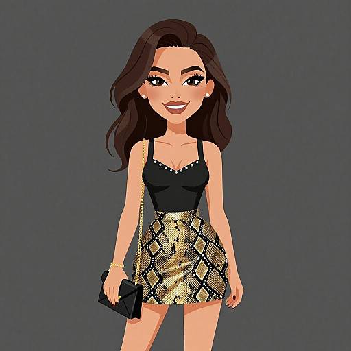 Glam Rock Woman in Stylish Outfit