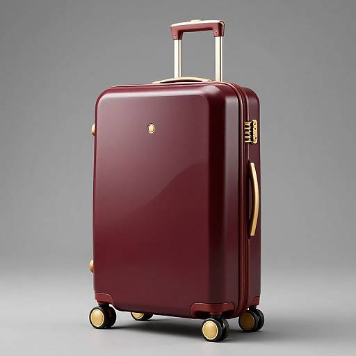 Futuristic Maroon Biomechanical Suitcase