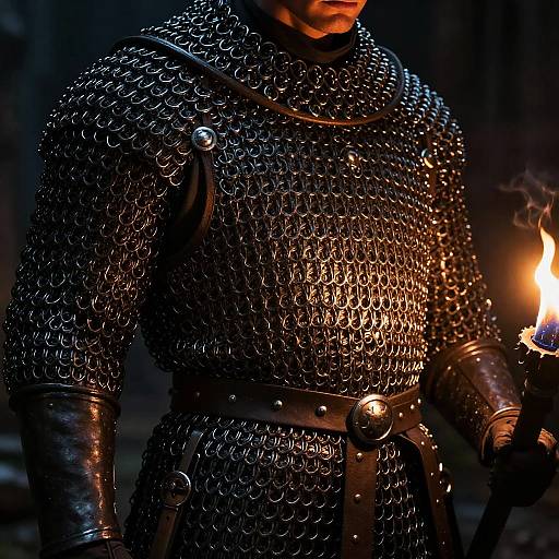 Close-Up Chain Mail Armor Fantasy