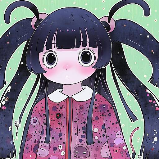 Illustration of Monoko, yume nikki in the style of Doradorakingyo