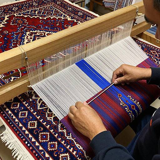 Persian Carpet Weaving Artisan Scene