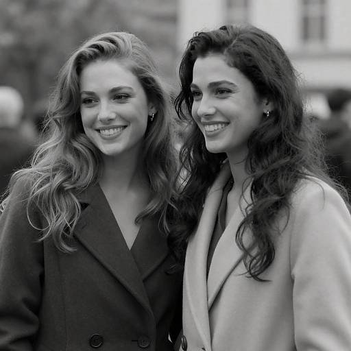 Black-and-White Portrait of Two Women
