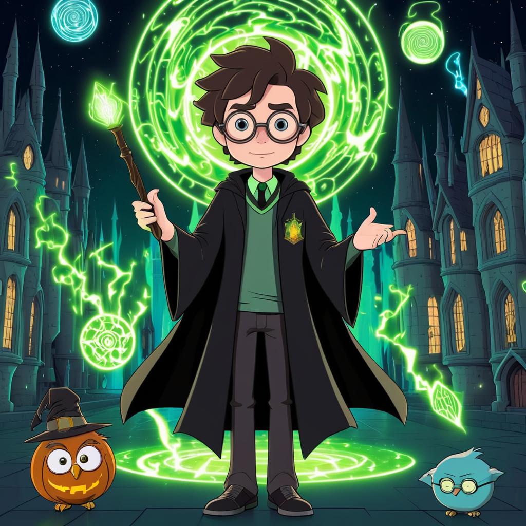 Harry Potter in Rick and Morty Style