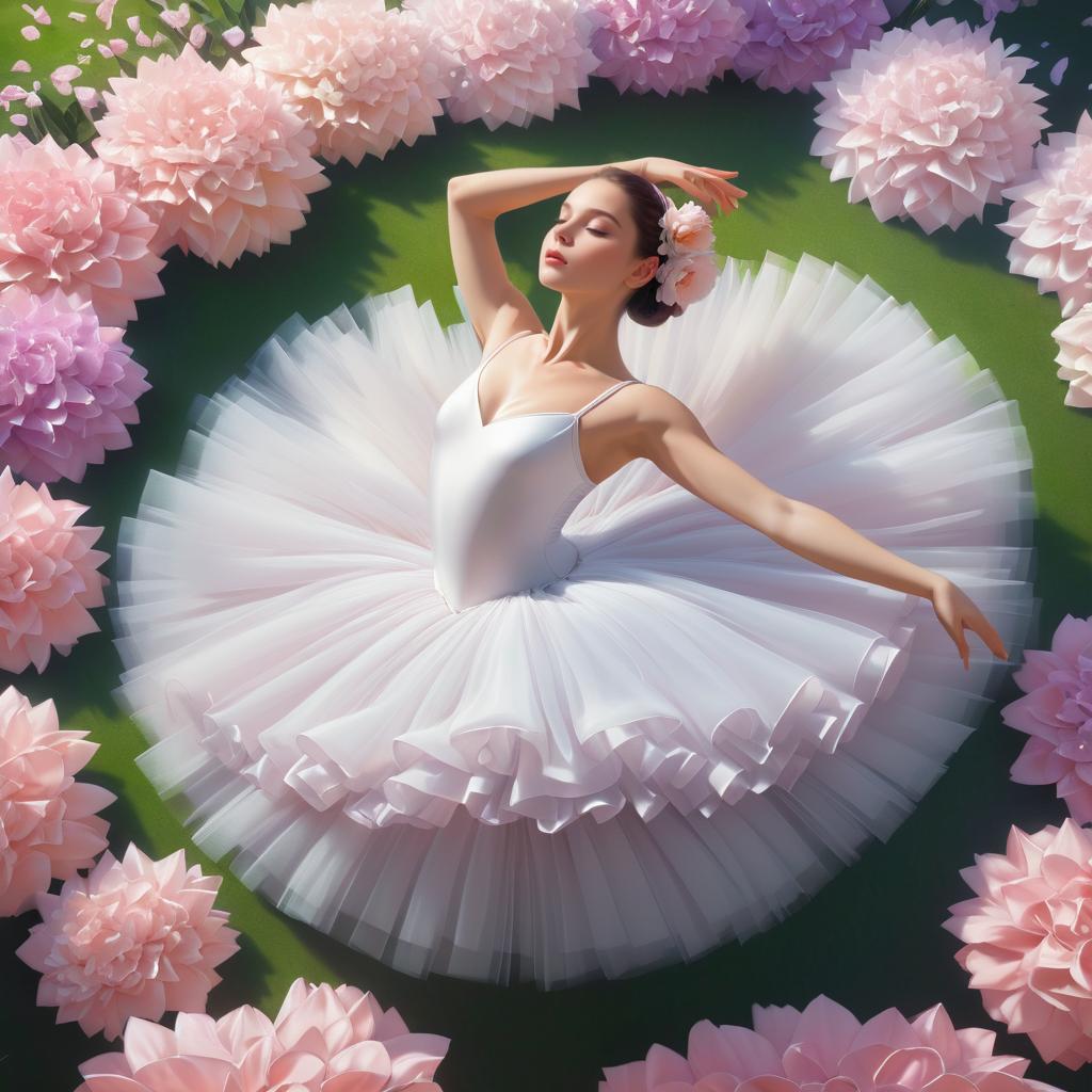 Ethereal Ballerina Amidst Blooming Flowers