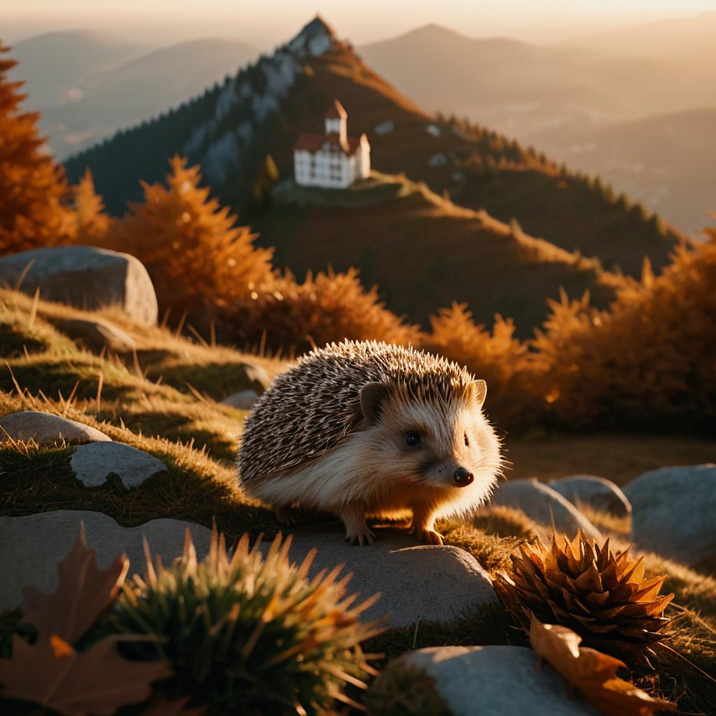 Charming Hedgehog in Autumn Aesthetics