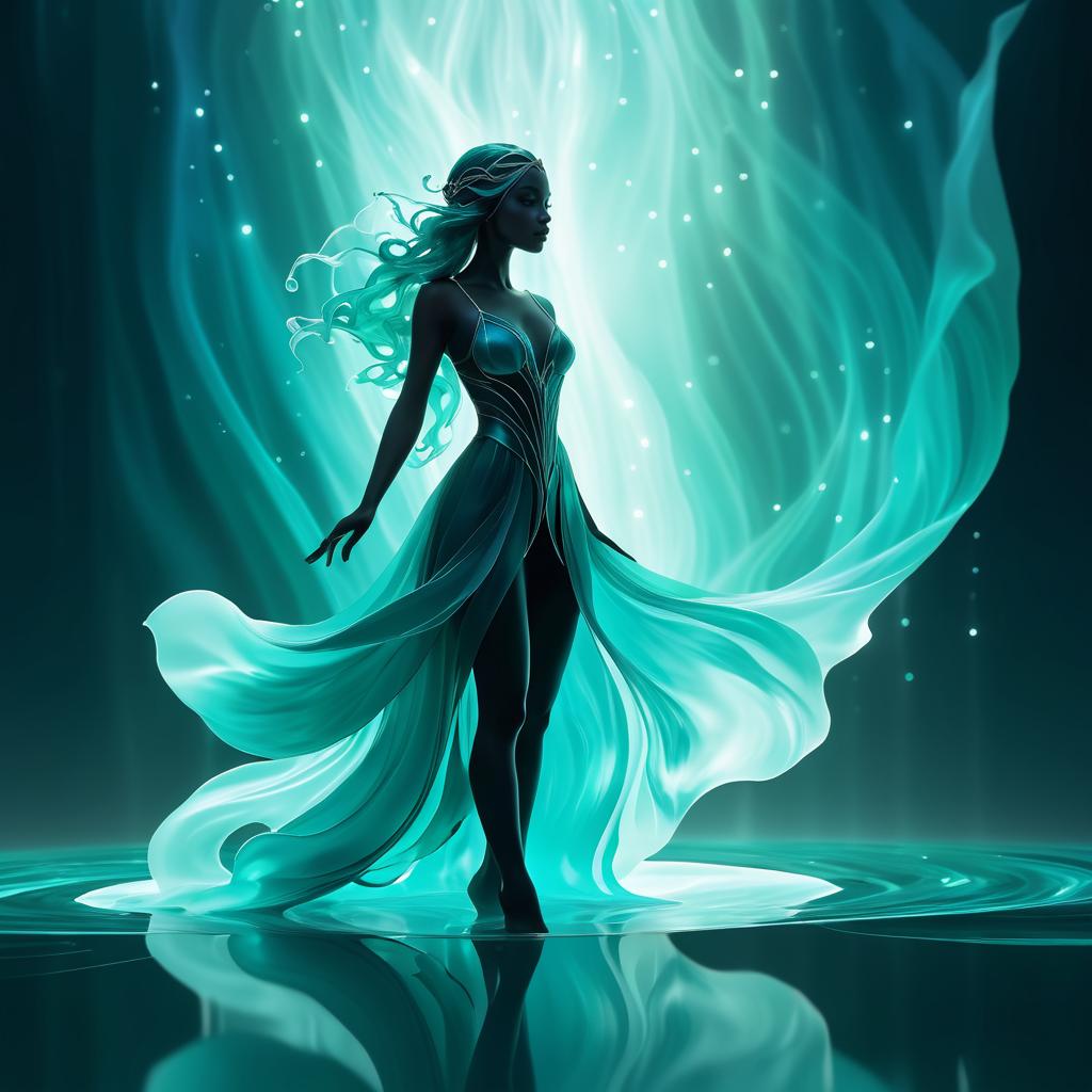 Ethereal Female Elf Silhouette Art