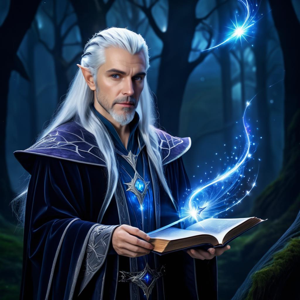 Eladrin Wizard Portrait in Enchanted Forest