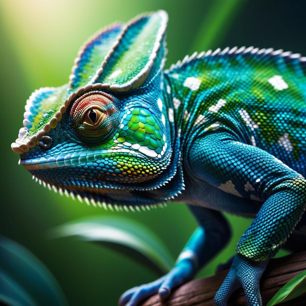 Exotic Chameleon Art with Dramatic Lighting