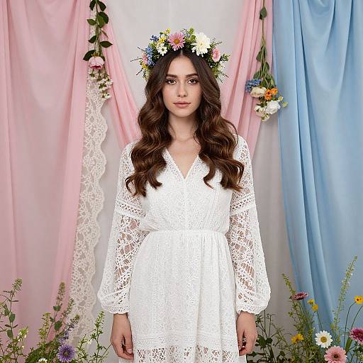 Bohemian Woman with Flower Crown