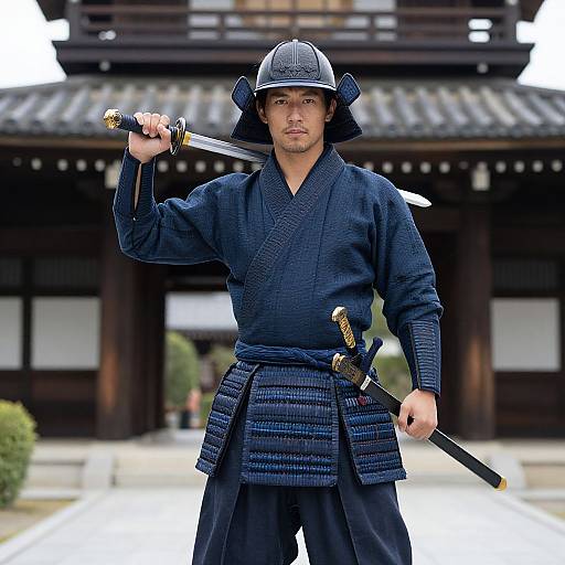 Samurai Man with Katana Sword