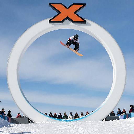 X Games Snowboarder Above Circular Roller Coaster