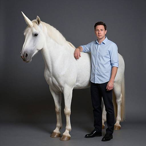 Realistic Half-Man Half-Unicorn Portrait