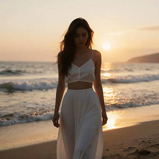 Serene Beach Silhouette at Sunset