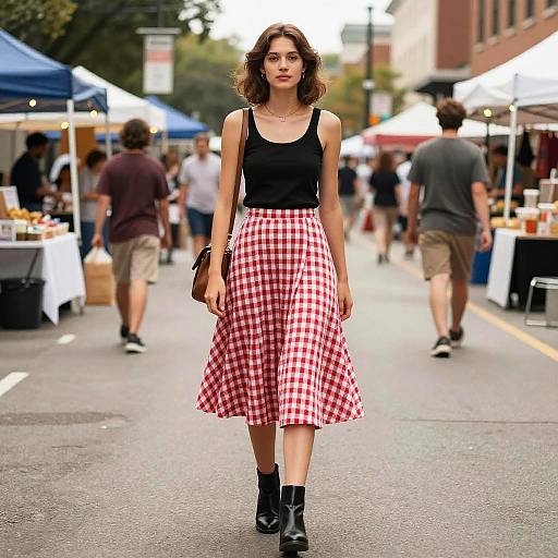 Stylish Woman at Summer Street Fair
