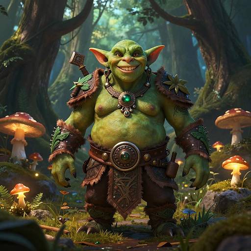 Busty Goblin in Mystical Forest