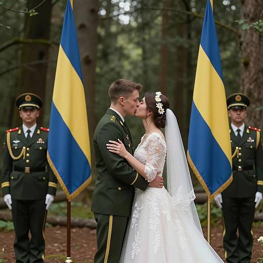Charming Forest Wedding with Military Touch