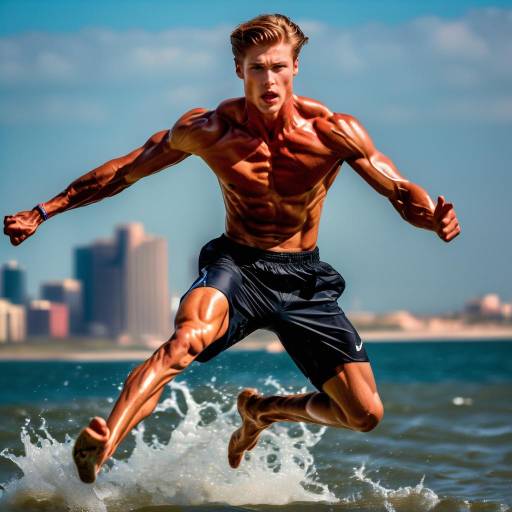 Dramatic Male Model Action Shot
