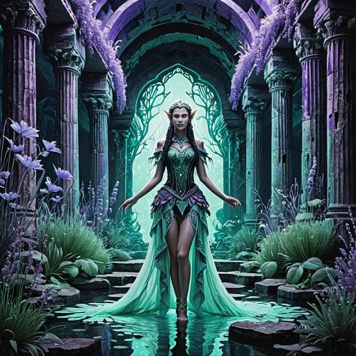 Elfin Dance in Bioluminescent Ruins