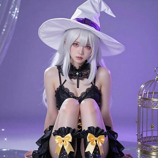 Gothic Witch in Purple Glow