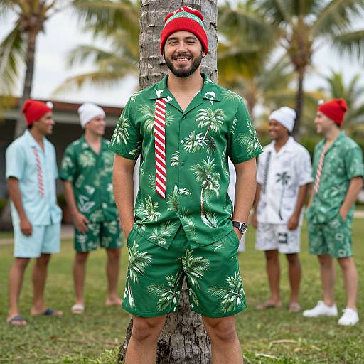 Tropical Xmas Hawaiian Shirt Look