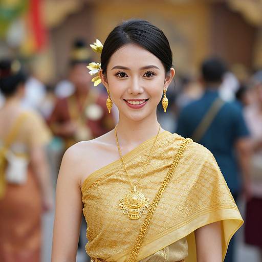 Elegant Thai Traditional Costume Portrait