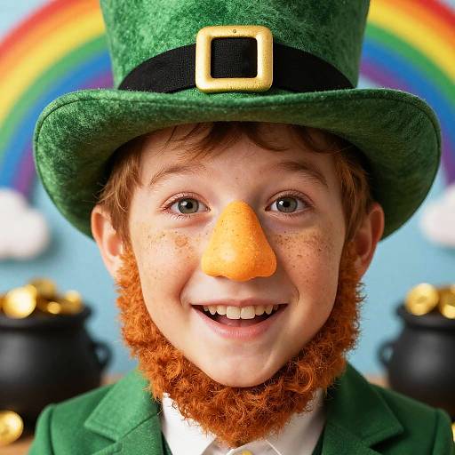 Whimsical Leprechaun Nose Portrait