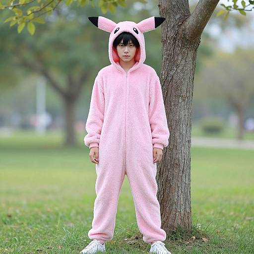Realistic Pink Pokemon Cosplay Outdoors