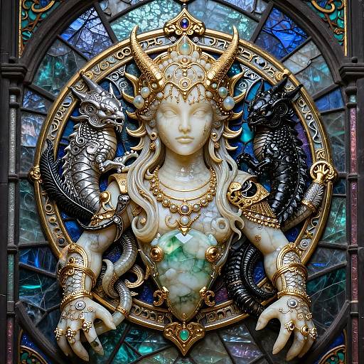 Intricate Leviathan Amulet in Gothic Style