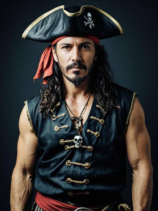 Man in Sleeveless Pirate Costume