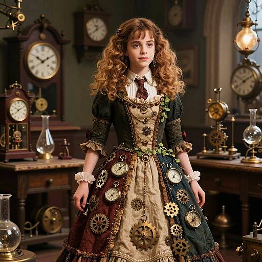 Steampunk Girl in Clock Workshop