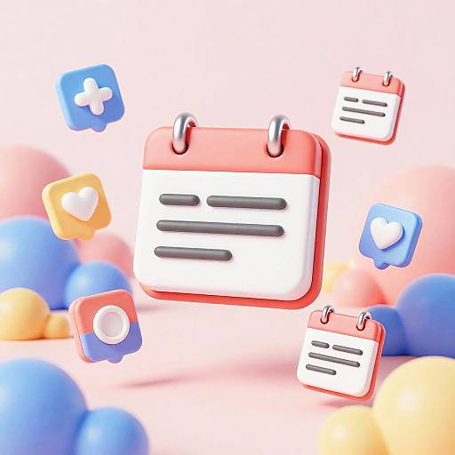 Surreal Floating Reminder Icons