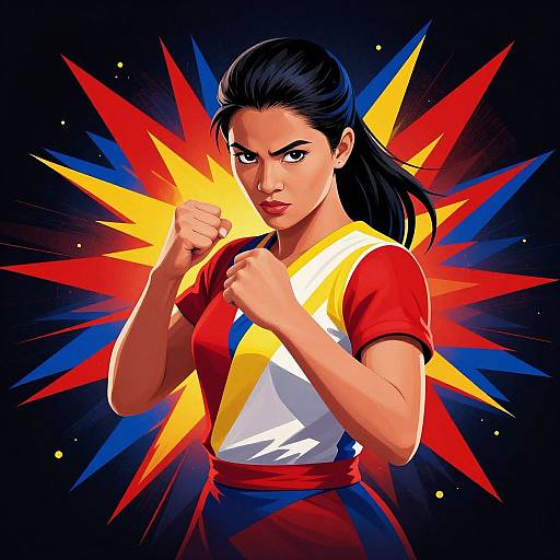 Empowered Filipino Woman in Dynamic Pose