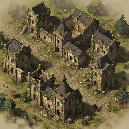 Ruined D&D Town Map Illustration