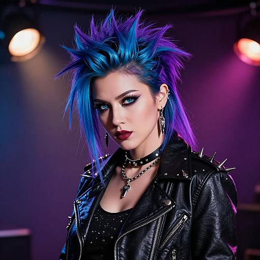 Vibrant Punk Rock Portrait of a Woman