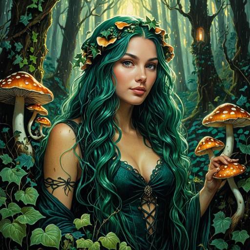 Forest Enchantress with Glowing Mushrooms