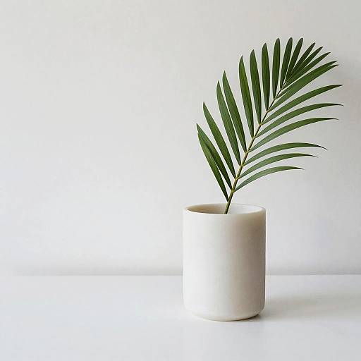 Minimalist Palm Leaf in Alabaster Vase