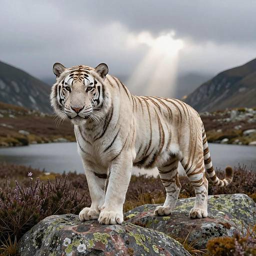 Windswept White Tiger Hiker Portrait