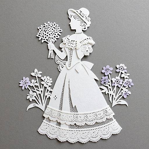 Victorian Woman in Lace with Violets