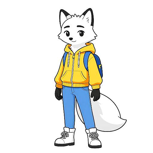 Anthropomorphic Arctic Fox Character
