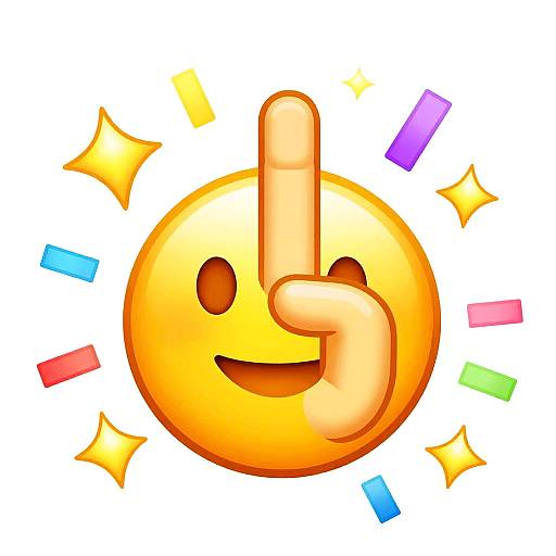 Playful Finger Crossed Emoji Celebration