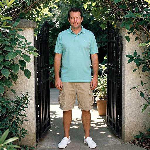 Man in Garden with Kodacolor Style