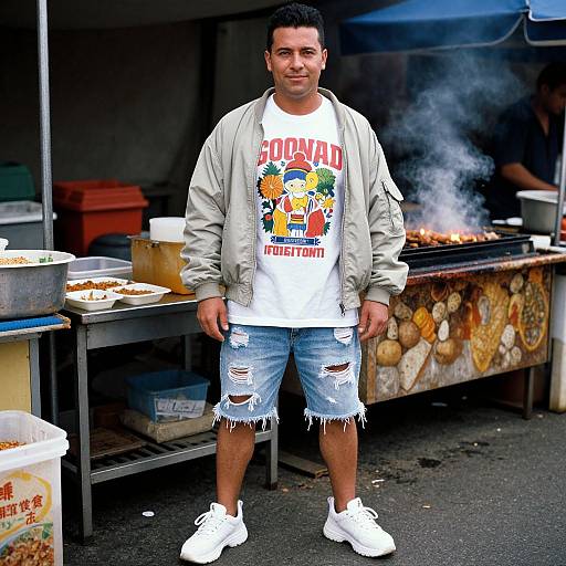 Photograph of a Latino man with short black hair, wearing a 