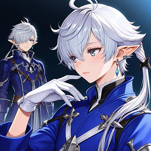 Illustration of Alphinaud leveilleur, final fantasy in the style of Ayasugi tsubaki