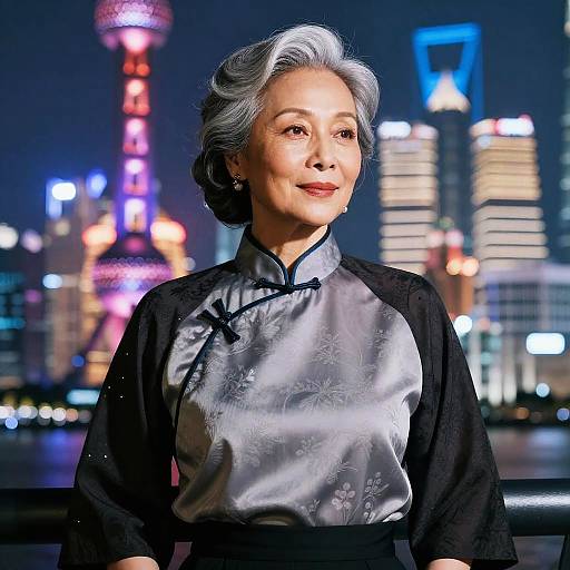 Elegant Mature Chinese Woman Portrait