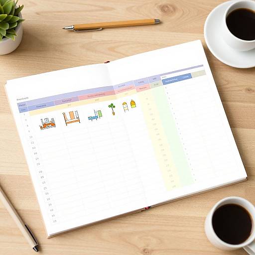 Colorful Floor Plan Excel Template